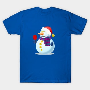 Pickleball Snowman T-Shirt